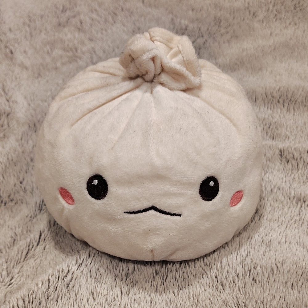 Kawaii Plush Dumpling Stuffed Toy - Cream with Pink Cheeks